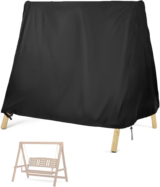 Kasla Outdoor Swing Cover, Waterproof and Heavy-Duty, Cover for Patio A Frame Swing Set & Porch Glider Hammock & Porch Swing Stand - 90" Lx57 Wx75 H