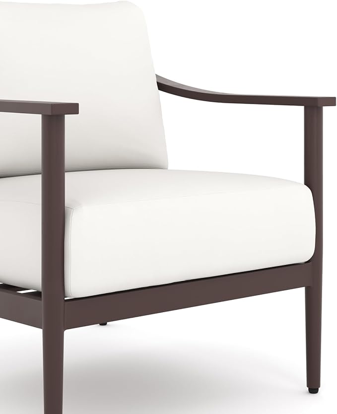 New Classic Furniture Moana Aluminum Metal Patio Conversation Sets for 5 (Ivory) – Stylish Outdoor Patio Conversation Sets – Outdoor Furniture Sets for Balcony, Deck, or Small Outdoor Spaces