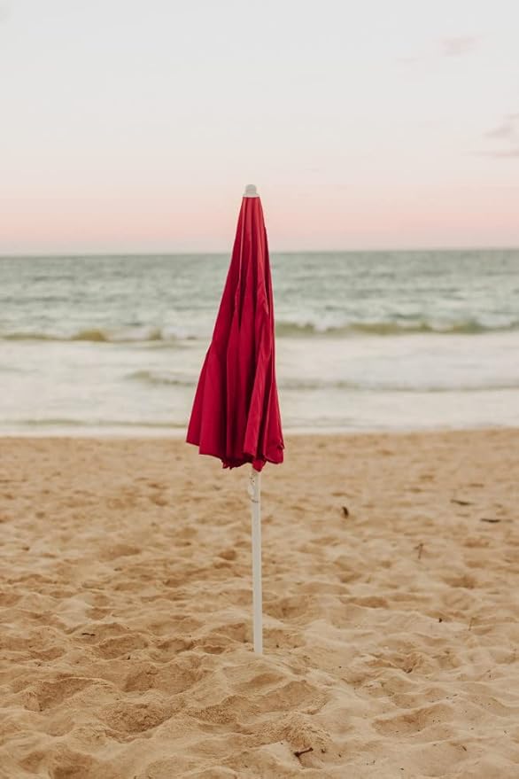 PICNIC TIME NCAA Nebraska Cornhuskers Outdoor Canopy Sunshade Beach Umbrella 5.5' - Small Patio Umbrella - Beach Chair Umbrella