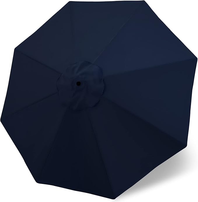 MASTERCANOPY Patio Umbrella 10 ft Replacement Canopy for 8 Ribs-Navy Blue Canopy Only