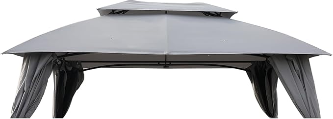 Grand Patio 10x13 Gazebo Replacement Canopy Curved Top Double Soft Canopy for Patio, Deck, Backyard, Garden, Lawns (Curved top,ONLY Top Without Frame)