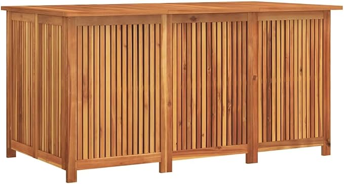 Garden Storage Box Brown Solid Acacia Wood Large,Modern Garden Storage Box with Generous Space for Patio, Balcony & Terrace Storage Boxes