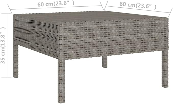Patio Lounge Set with Cushions,Patio Furniture Sets,Patio Conversation Sets,Outdoor Furniture Sets,for Garden,Backyard,Outdoor,9 Piece Poly Rattan Gray