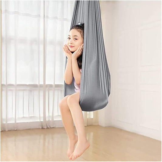 Kids Therapy Swing Adjustable Aerial Yoga Cuddle Hammock Indoor Outdoor Snuggle Swing with Special Needs Ideal for Children Calming & Relaxing Sensory Integration