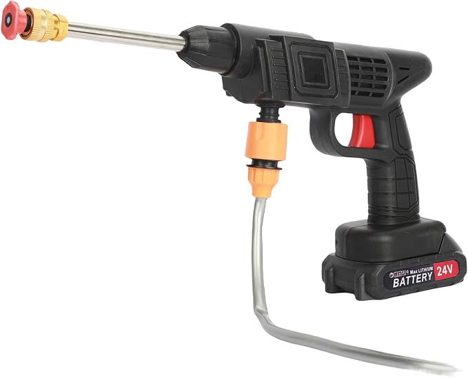 Cordless Pressure Washer, 24V Portable Power Washer with Copper Motor, 1500mAh Battery, 3 Spray Modes & Foam Jug, for Car Cleaning, Outdoor, Windows, Floors, Fences (Black)