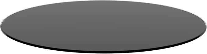 24" Tempered Glass Table Top Round Black Table Surface 1/4'' Thick Pencil Polished Edge Multipurpose for Dining, Coffee, Restaurant and End Table (24 inch-Black)