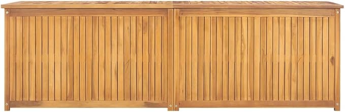 Wooden Patio Storage Box, Outdoor Storage Container, Wood Storage Box, Wooden Portable Deck Box & Outdoor Container, 68.9"x19.7"x21.7" Solid Wood Teak,-116