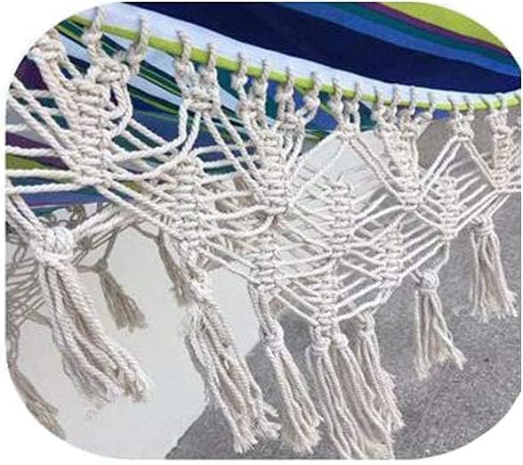 Camping Hammock Bed Tassel Cotton Hamock Outdoor Hammock Garden Swing Bed Load Capacity Up to 120 Lbs for Patio Yard Garden Hamacks Hammock Swing (Color : A)