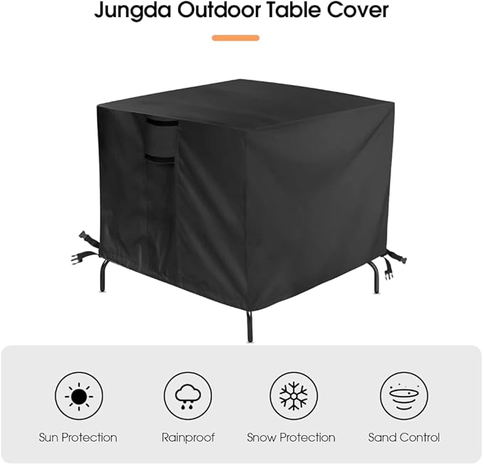 Outdoor Table Cover,38 Inch Square Patio Table Cover,for Waterproof Outside Small Table Furniture - 38 X 38 X 28 Inch