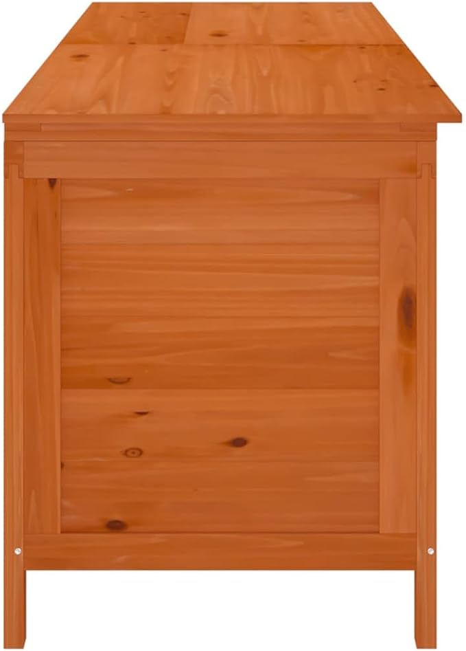 Wood Deck Box, Outdoor Storage Box Patio Storage Container for Tools Cushions, Patio Storage Cabinet, Brown 78.1"x19.7"x22.2" Solid Wood Fir