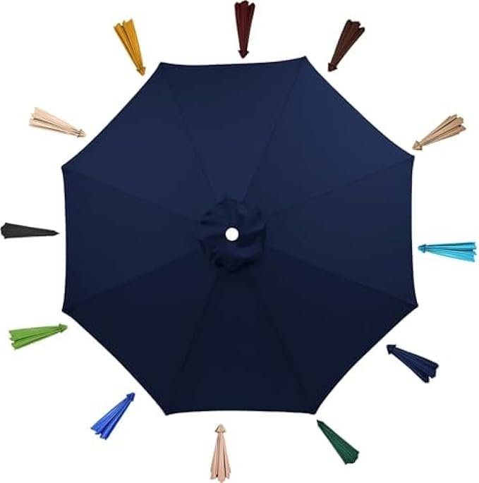 Patio Umbrella Replacement Canopy, 8 Arm Umbrella Replacement Cover, 6.5/7.5/8.2/9/10/11.5/13 Feet, Suitable For Patio