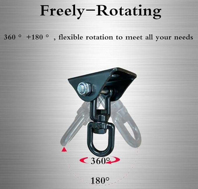 180 ° Swing/360 ° Rotation Hammock Rocking Chair Heavy-Duty Ceiling Hook, Capable of Bearing 1200 pounds, Including Installation Tools，Swinging Ceiling Hooks for Trees, Yoga, and Gyms.(1pc)