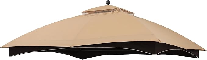 MASTERCANOPY Replacement Canopy Top for Lowe's Allen Roth 10x12 Gazebo #GF-12S004B-1 (Beige,Polyester)