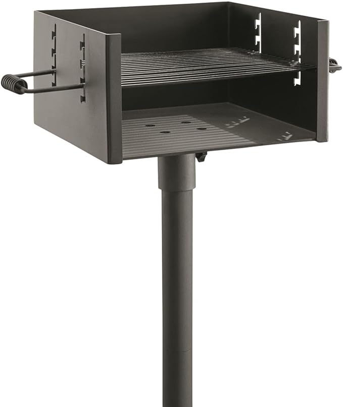 Guide Gear Heavy-Duty Park-Style Charcoal BBQ Grill for Camping, Outdoor Cooking, Backyard, Patio, Camp Grilling Barbecues, 15.5" x 15" x 8.25"h.