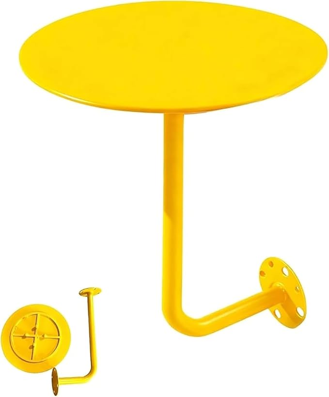 Wall Mounted Round Bar Table, Heavy Duty Iron Floating Desk, Space Saving Dining Table for Small Spaces, Waterproof Indoor/Outdoor Coffee Table, 19.7in Diameter