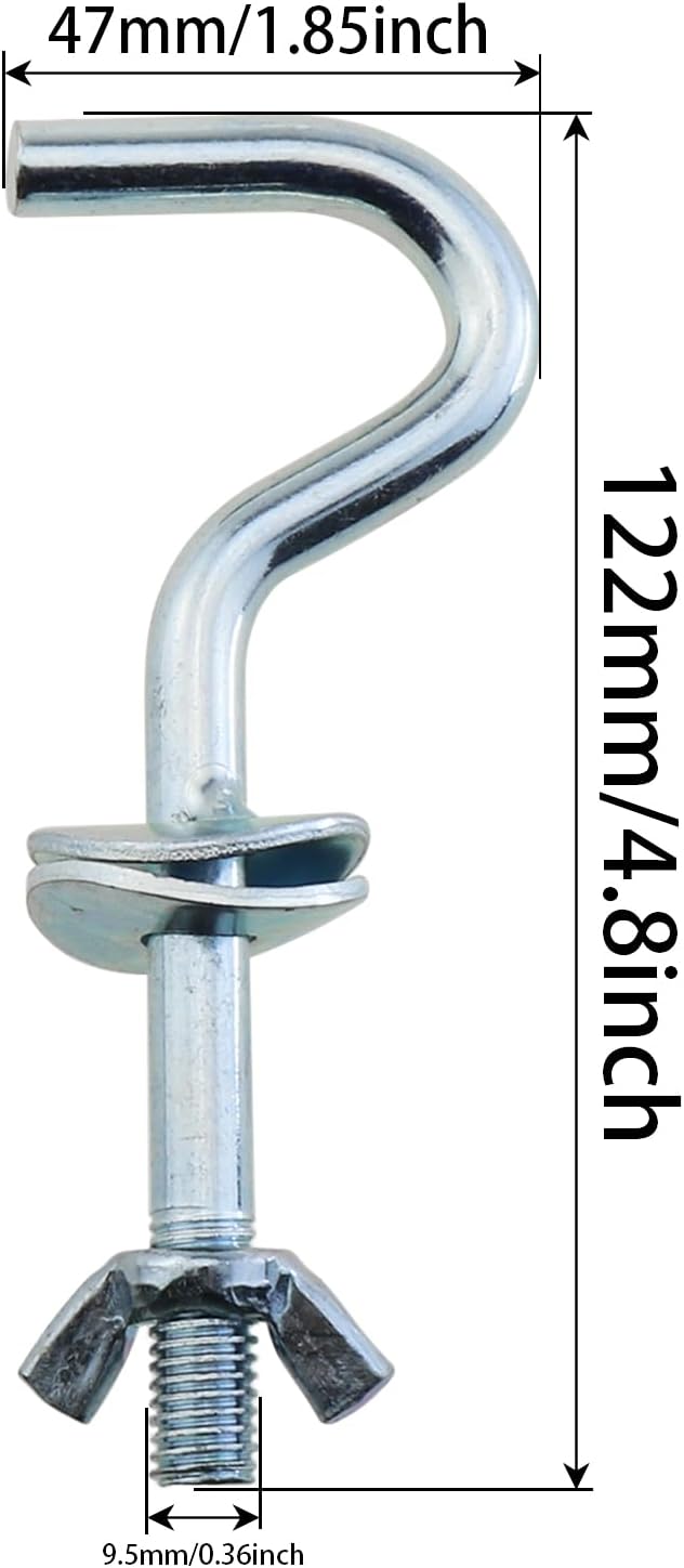 Heyous 2PCS Galvanised Iron Heavy Duty Replacement Hook Bracket Diameter 3/8 inch Hammock Accessories Hammock Hooks Suitable for Indoor and Outdoor Hammocks
