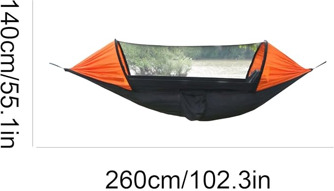 Portable Polyester Hammock Multifunctional Mesh Outdoor Camping Portable Large Space Tree Hanging Hammock Comfortable(Green)