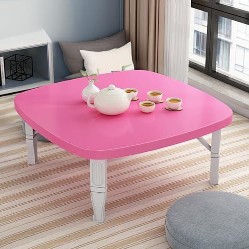 Japanese Folding Low Table - Space-Saving Wooden Floor Desk for Bedroom & Outdoor, Perfect for Tea Room, Compact 31.5"x31.5" Design, Versatile & Stylish