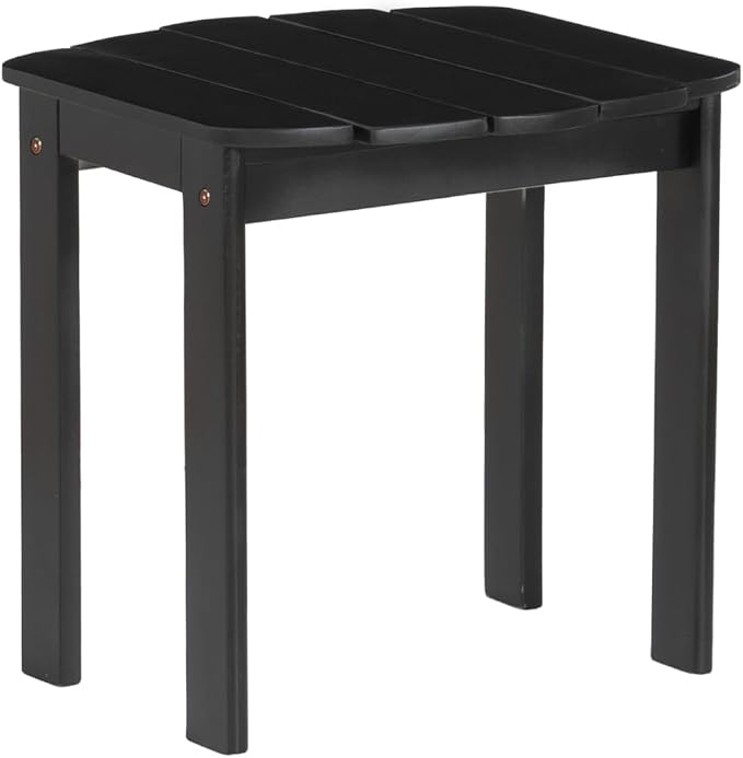 Linon Jayce Black Solid Wood Adirondack Two Piece Chair and Side Table Set