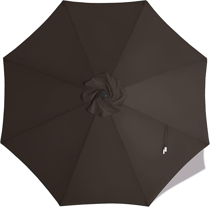 MASTERCANOPY Patio Umbrella 11 ft Replacement Canopy for 8 Ribs-Brown Canopy Only