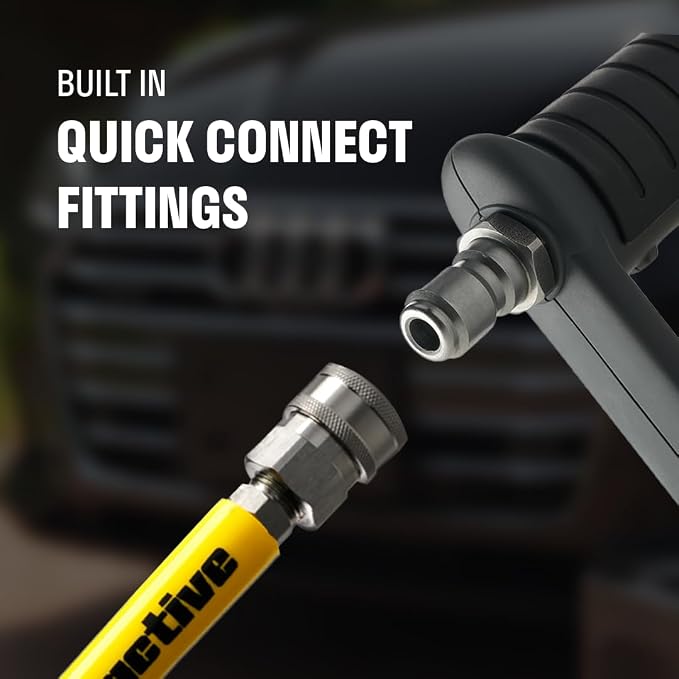 ACTIVE Pressure Washer Gun + 50ft Steel Braided Pressure Washer Hose for all types of Pressure Washers
