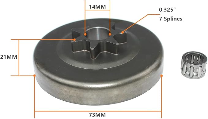 0.325" 7 Splines Clutch Drum Sprocket Spur Needle Bearing For Echo Shindaiwa Chainsaw 17510514630 17511412530 A556000020 A556000021