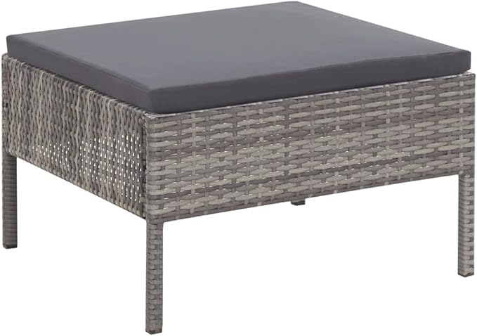 Patio Lounge Set with Cushions,Outdoor Furniture,Outdoor Furniture Sets,Patio Conversation Sets,for Garden,Deck,Backyard,3 Piece Poly Rattan Gray