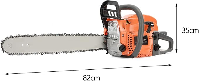 58CC Gas Chainsaw,20 Inch Gasoline Chain Saw Handheld Wood Cutting Chainsaw Power Tool Logging Machine for Forest Cutting Logging Tree Wood Cutting Trimming for Lawn Garden Care 20Inch (Orange2)