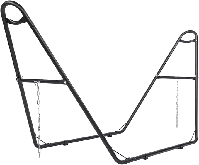ONCLOUD Double Hammock Stand for Outside, Heavy Duty Hammock Frame for Backyard, Garden, Outdoor Hammock Stand Only, Fits 9 to 14 Foot Hammocks, 550 LBS (Black)