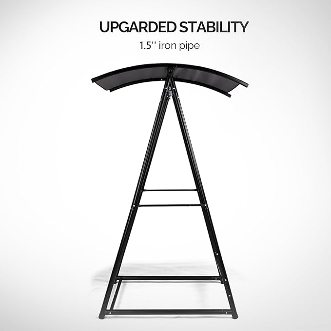 Hammock Stand with Canopy, Premium Outdoor Swing Frame for Hammocks and Hanging Chairs, 600 lb Capacity Steel Stand for Patio, Garden, Backyard