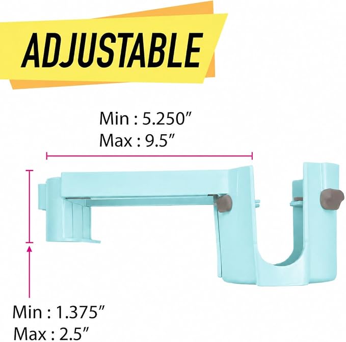 2-Pack Poolside Cup Holders for Square-Top Above Ground Pools, Adjustable Fit for Wide Edges, Non-Slip Silicone Grips, Fits Tumblers & Drink Bottles, Use on Deck, Boat & Patio, Aqua