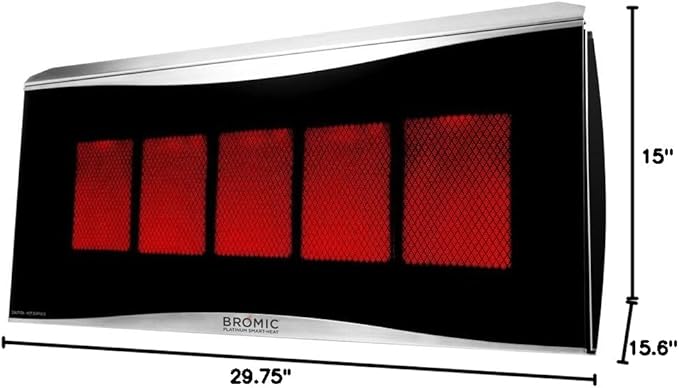 Bromic Heating BH0110003-1 Smart-Heat Platinum 500 Radiant Infrared Patio Heater, Natural Gas, 39800 BTU