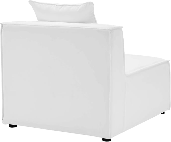 Modway EEI-4379-WHI Saybrook Patio Upholstered 3-Piece Sectional Sofa in White