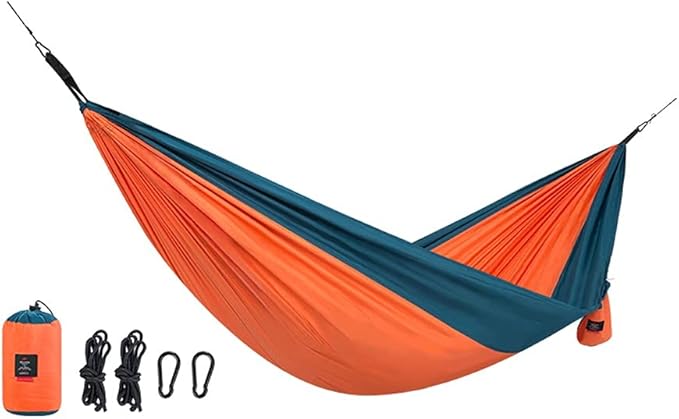 Camping Hammock, Brazilian Hammock Two Person Bed for Backyard, Porch, Outdoor and Indoor Use - Soft Woven Cotton Fabric(Orange)