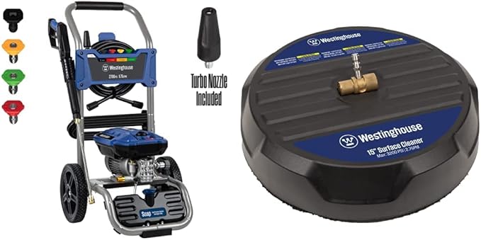 Westinghouse WPX2700e Electric Pressure Washer, 2700 PSI and 1.76 Max GPM & Universal 15” Pressure Washer Surface Cleaner Attachment