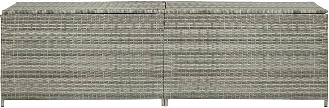 Patio Storage Box Poly Rattan 78.7"x19.6"x23.6" Gray Patio Garden Outdoor Storage Container, Furniture Deck box (Weight:40.12 lbs)