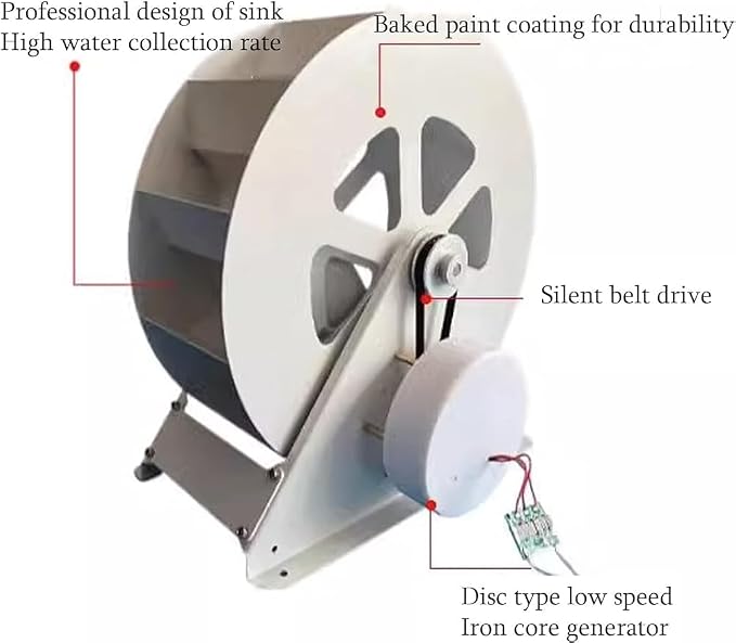 Water Wheel Hydropower Generator - Low-Speed Turbine for Household Outdoor Lighting Power Equipment (100W)