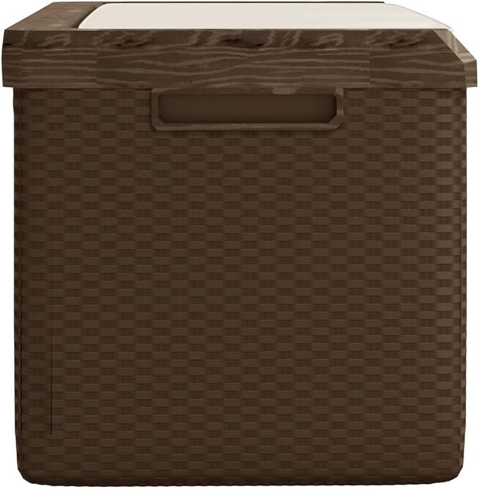 Large Outdoor Garden Storage Box 92.5 Gallon Waterproof Deck Box for Patio Cushions Tools Accessories Brown Rectangular Deck Organizer