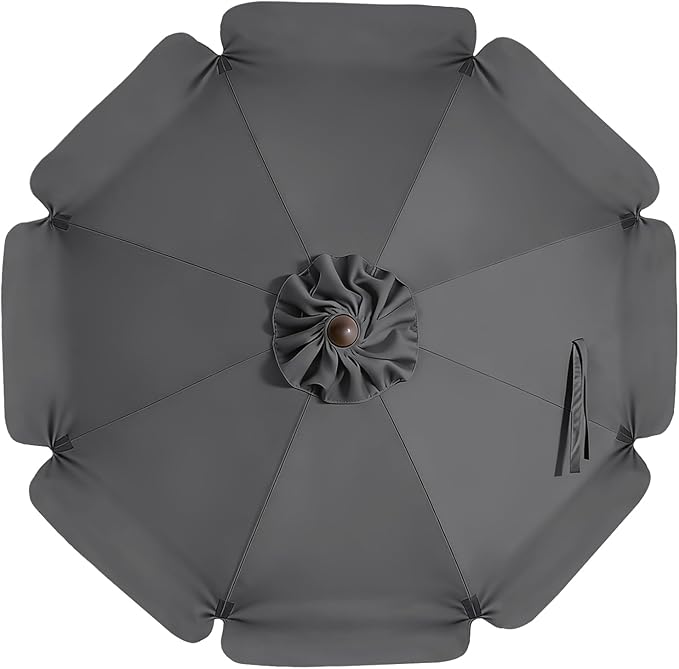 MASTERCANOPY Valance Patio Umbrella 9 ft Replacement Canopy for 8 Ribs-Charcoal Grey Canopy Only