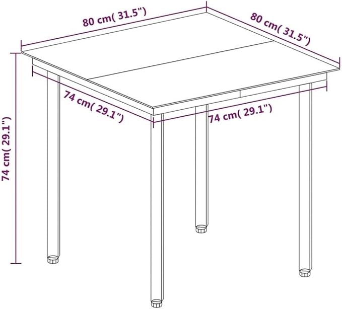 Afuera Living Contemporary Patio Dining Set, Black/Cream White Finish, 5-Piece Set, Powder-Coated Steel Frame, Glass Top Table, Polyester Cushions, Indoor/Outdoor Use, Weather-Resistant, Seats 4