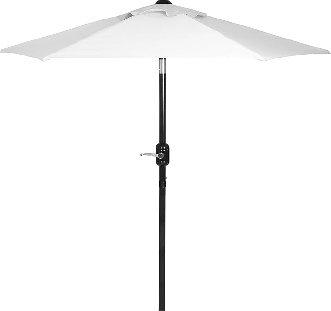 6 Ft Outdoor Patio Umbrella, Easy Open/Close Crank and Push Button Tilt Adjustment - White Market Umbrellas