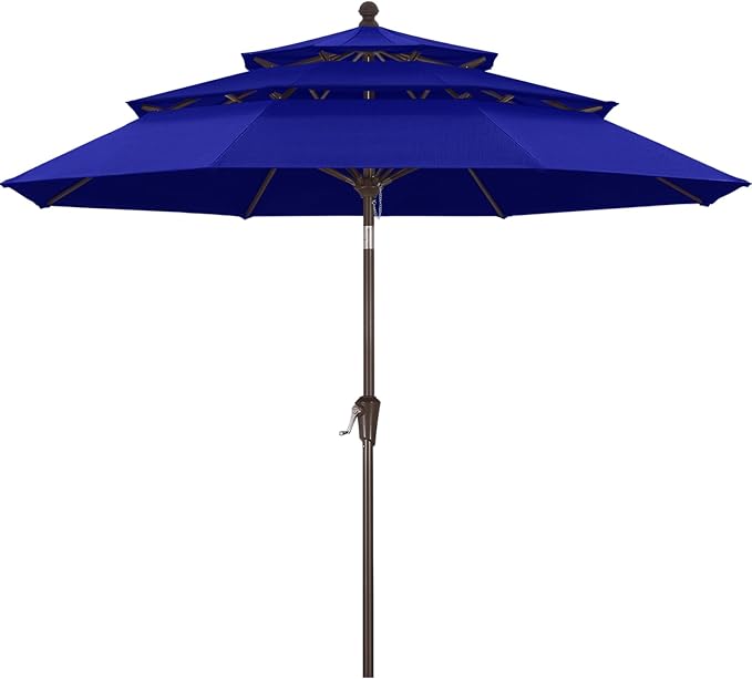 ABCCANOPY 5-Year 10-Year No Fading 9FT 3 Tiers Patio Umbrella, Outdoor Table Umbrella with 8 Sturdy Ribs for Deck, Backyard, Garden, Yard