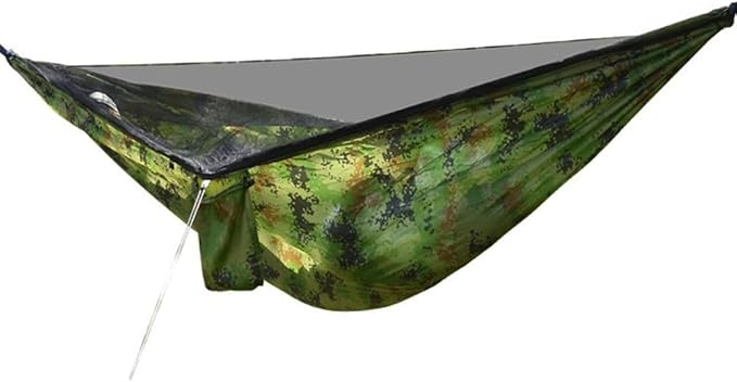 Portable Hammock Stand,hammock Frame,Elasticated, Automatic Quick-open, Ultra-light Nylon, with Mosquito Net Hammock, Suitable for Travelling and Camping(Camouflage)