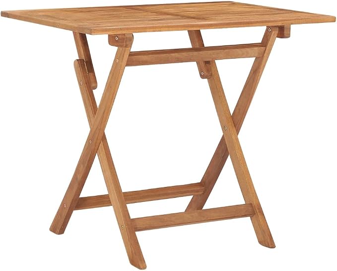 5 Piece Folding Patio Dining Set Solid Teak Wood Outdoor Table and Chairs for Garden Deck Space Saving Furniture Weather Resistant Easy Assembly