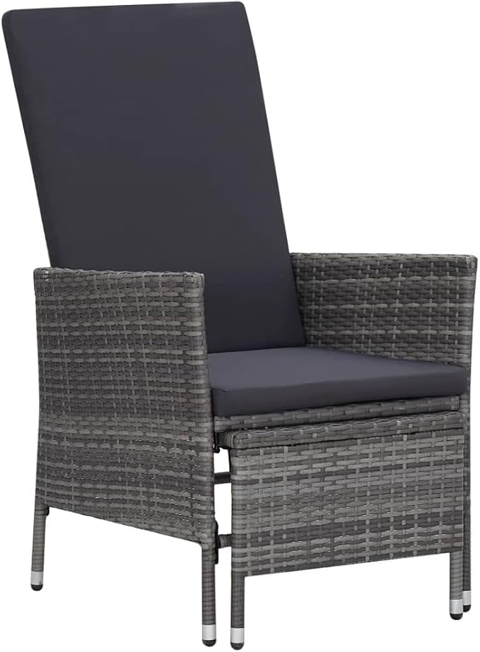 2 Piece Patio Lounge Set with Cushion, Furniture Conversation Sets Outdoor Patio Sectional Patio Lounge Set Piece Patio Set s Poly Rattan Gray