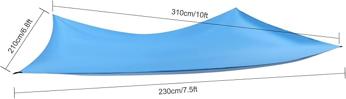 9.5x4.5ft Camping Hammock, Portable Outdoor Hammock Tent with Mosquito Net and Rain Fly Tarp, Backpacking Hammock for Hiking, Outside, Patio, Travel (Blue)