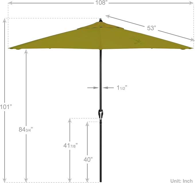 California Umbrella 9' Rd Aluminum Patio Umbrella