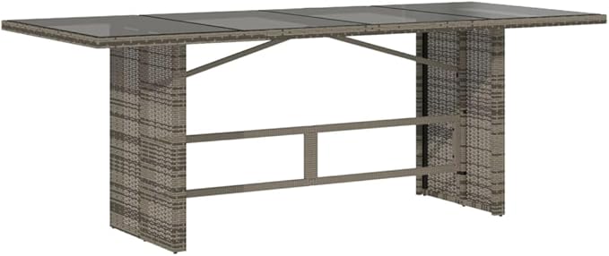 Backyard Furniture Patio Conversation Sets Outdoor Seating 7 Piece Patio Dining Set with Cushions Gray Poly Rattan Suitable for Gardens, Balconies, Decks