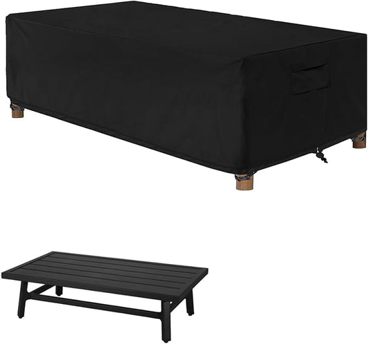 WOMACO Heavy Duty 48 inch Patio Coffee Table Cover, Waterproof Outdoor Coffee Furniture Cover (Black, Coffee Table - 47" x 26" x 13.7")