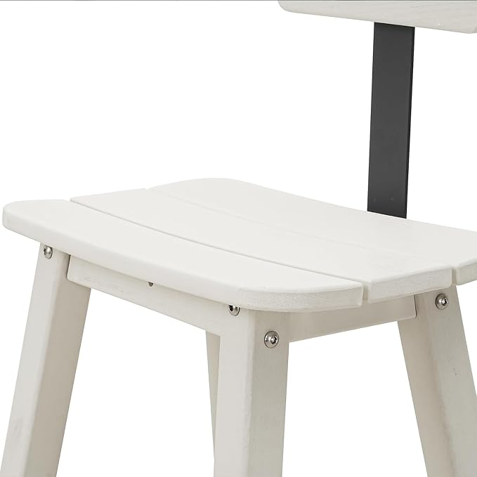 Outdoor Bar Table, HDPE Patio Bar Table, All Weather Height Patio Tables, Outdoor Bar Height Table, Tall Bistro Pub Table for Outside Deck, Porch, Backyard, Garden, White